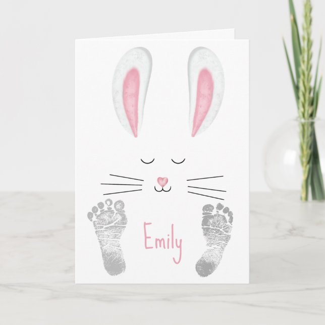 Tarjeta Festiva El primer conejo de Pascua de la Nieta (Anverso)