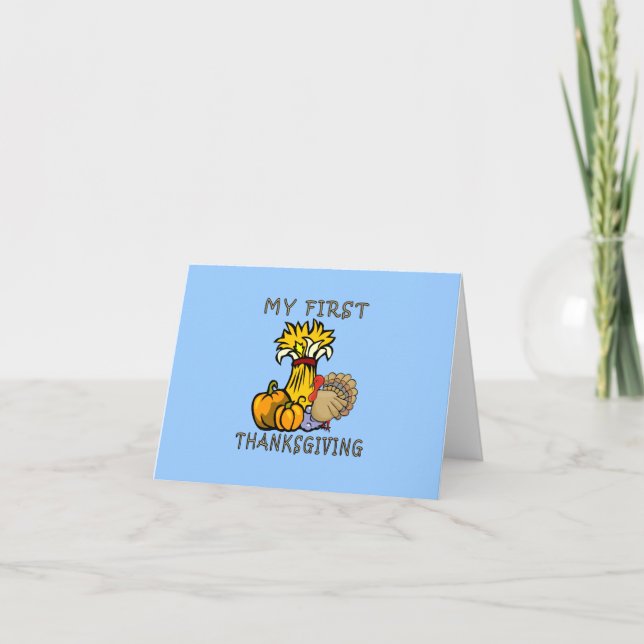 Tarjeta Festiva El primer día de acción de gracias del bebé (Anverso)