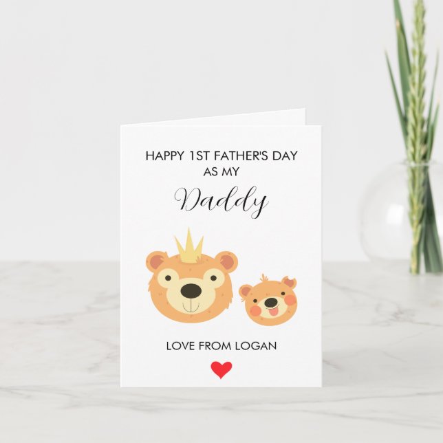 Tarjeta Festiva El primer día del padre como mi papá Personalizado (Anverso)