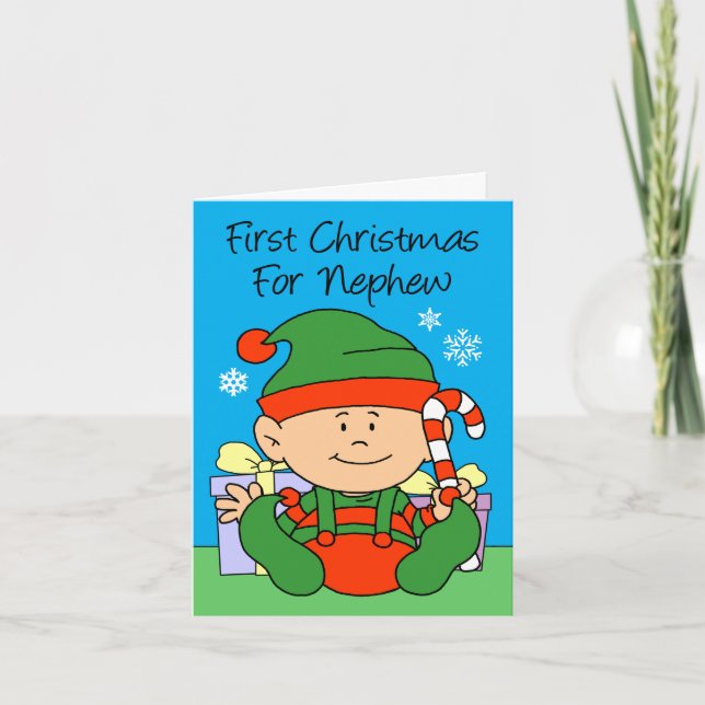 Tarjeta Festiva El primer elfo navideño (Anverso)