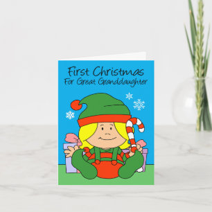 Tarjeta Festiva El primer elfo navideño de la Gran Nieta
