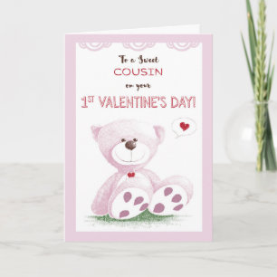 Tarjeta Festiva El primo, 1r el día de San Valentín, peluche