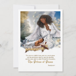 Tarjeta Festiva El Príncipe de la Paz. Ángel y niño Jesús