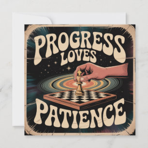 Tarjeta Festiva El progreso ama la paciencia