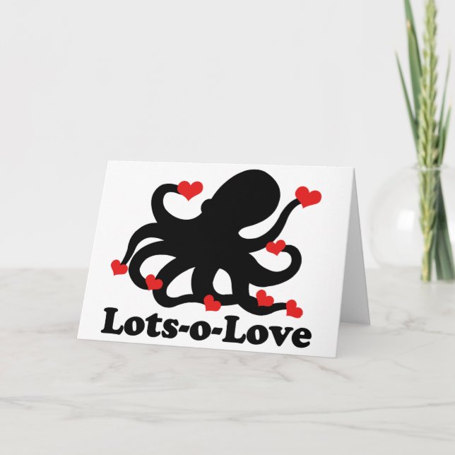 Tarjeta Festiva El pulpo tiene mucho amor (Anverso)