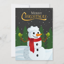 Tarjeta Festiva El Purpurina de arte festivo de Snowman