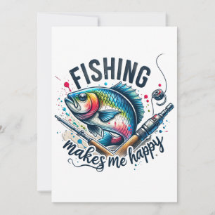 Tarjeta Festiva El regalo de Fisher de pesca hace que mi sea feliz