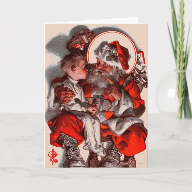 Tarjeta Festiva El revestimiento de Santa (Anverso)