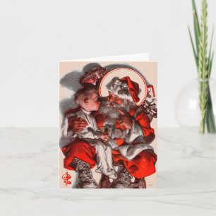 Tarjeta Festiva El revestimiento de Santa