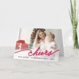 Tarjeta Festiva El rojo simple anima la foto moderna de la