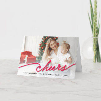 Tarjeta Festiva El rojo simple anima la foto moderna de la