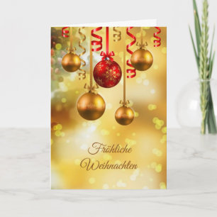 Tarjeta Festiva El rojo y el oro bautizan a Navidades alemanes