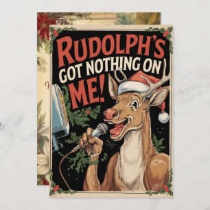 Tarjeta Festiva El Rudolph Personalizado No Tiene Nada De Vintage 