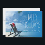 Tarjeta Festiva El salón Chaise On Beach del Santa<br><div class="desc">Navidades tropicales</div>