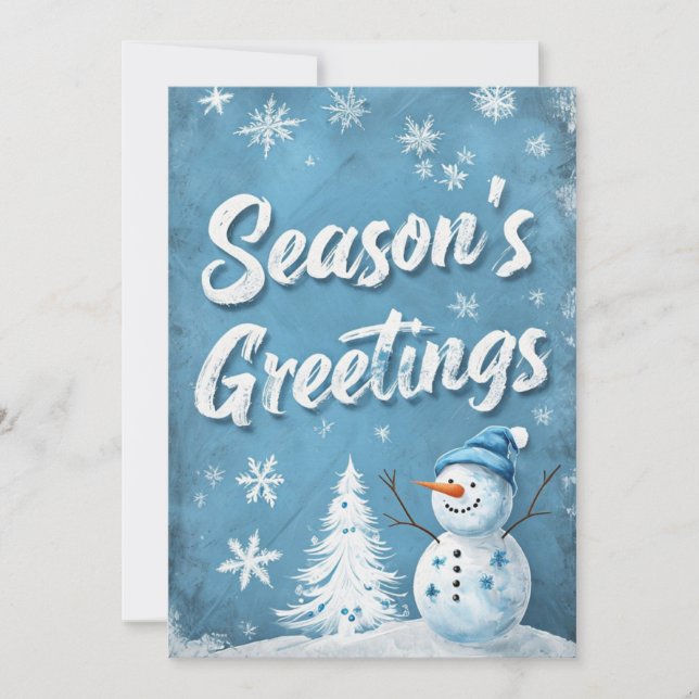 Tarjeta Festiva El saludo de temporada con Snowman (Anverso)