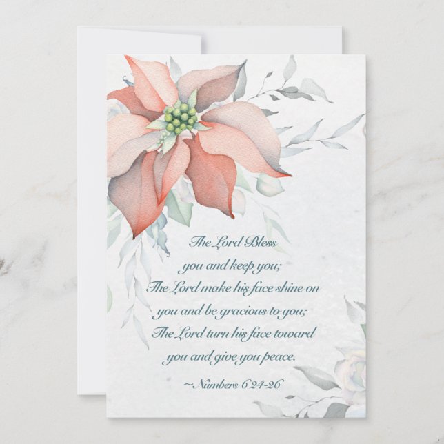 Tarjeta Festiva El Señor Te Bendice Los Números 6:24-26 Navidades (Anverso)