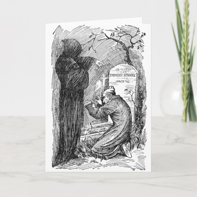 Tarjeta Festiva El sepulcro de Scrooge (Anverso)