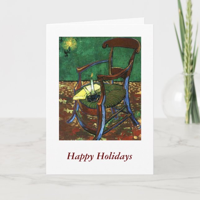 Tarjeta Festiva El sillón de Paul Guaguin de Vincent van Gogh (Anverso)