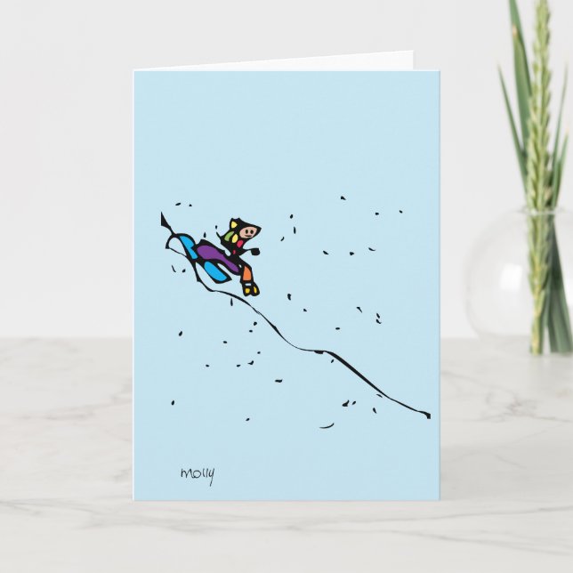 Tarjeta Festiva El Sledding (Anverso)