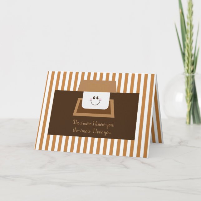 Tarjeta Festiva El s'more le conozco, el s'more te amo (Anverso)