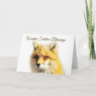 Tarjeta Festiva El solsticio de invierno bendice a Fox y a la tarj
