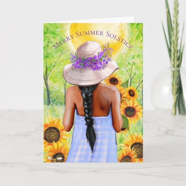 Tarjeta Festiva El solsticio de verano de los cerezos Litha Wiccan (Anverso)