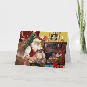 Tarjeta Festiva El Spaniel Tibetano de Santa (#3)