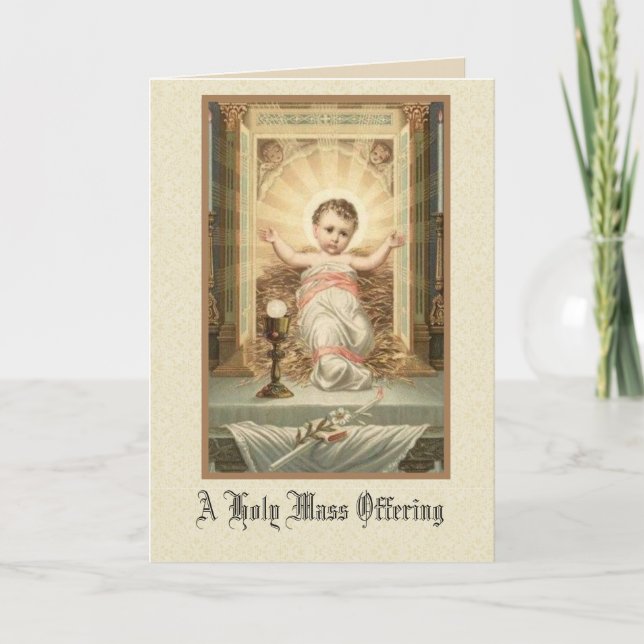 Tarjeta Festiva El tabernáculo de la misa de Baby Jesus (Anverso)