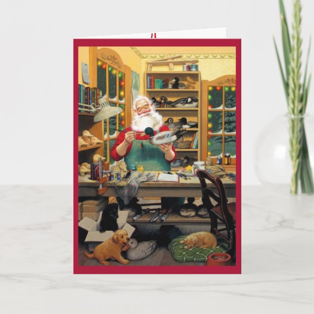 Tarjeta Festiva El taller de Santa (Anverso)