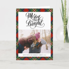 Tarjeta Festiva El tartán negro rojo moderno juega guión divertido