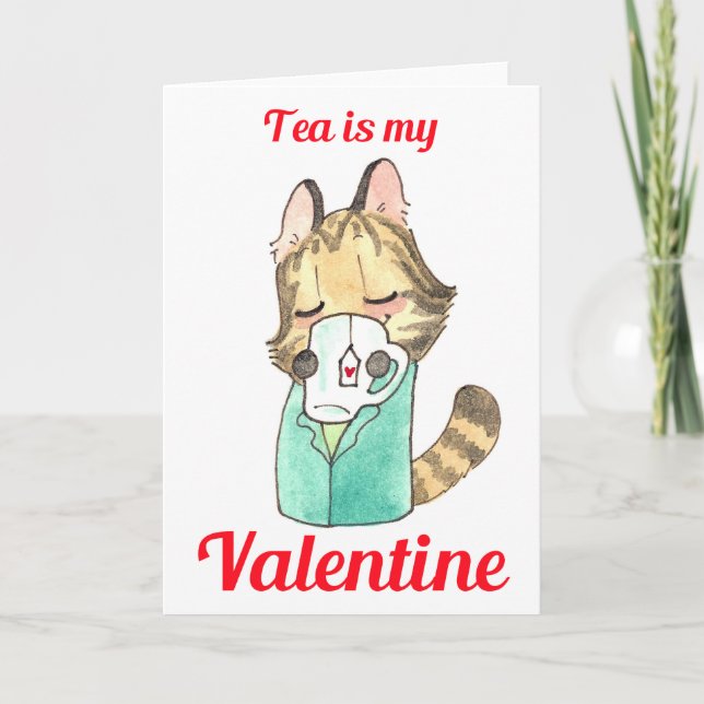 Tarjeta Festiva El Té Es Mi Valentín (Anverso)