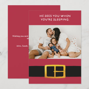 Tarjeta Festiva Él te ve cuando estás durmiendo Foto