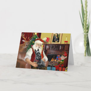 Tarjeta Festiva El Terrier Escocés de Santa