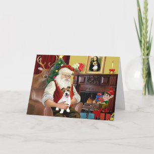 Tarjeta Festiva El terrier Jack Russell de Santa PUP