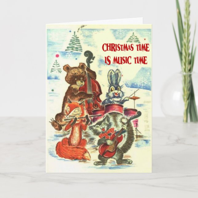 Tarjeta Festiva El tiempo de los navidades es tiempo de música, ba (Anverso)