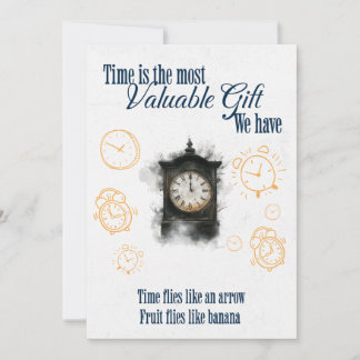 Tarjeta Festiva El tiempo vuela como una flecha las moscas de la f