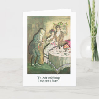 Tarjeta Festiva El tío Scrooge viene para la cena de los Navidades