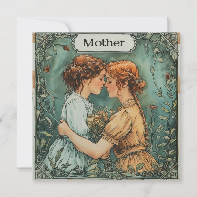 Tarjeta Festiva El toque de ternura de la madre: deseos expresivos (Anverso)