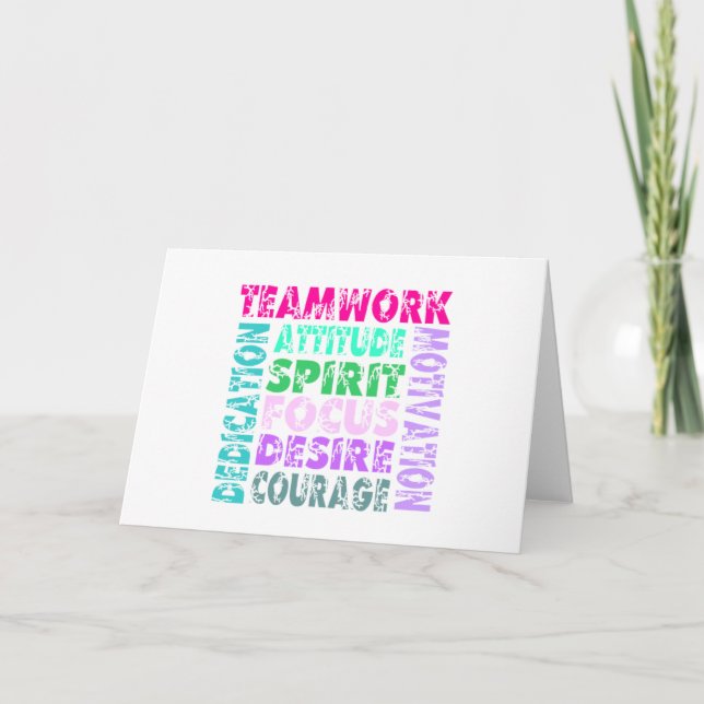 Tarjeta Festiva El trabajo en equipo de VolleyChick (Anverso)