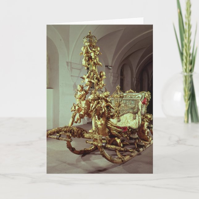 Tarjeta Festiva El trineo del estado de Luis II construyó 1872-80 (Anverso)