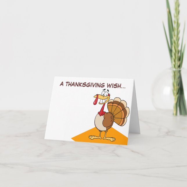 Tarjeta Festiva El último deseo de Acción de Gracias de una Turquí (Anverso)