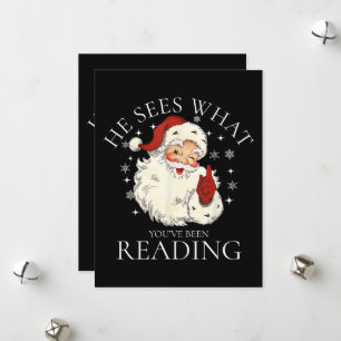 Tarjeta Festiva Él ve lo que has estado leyendo divertido