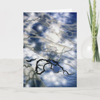 Tarjeta Festiva El velo del otoño con los copos de nieve