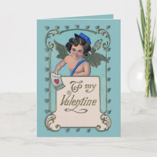 Tarjeta Festiva El veterano Valentine Cupid Postman