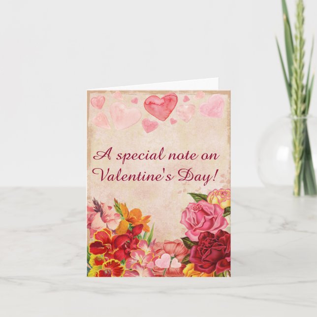 Tarjeta Festiva El Victorian Steampunk florece el día de San (Anverso)