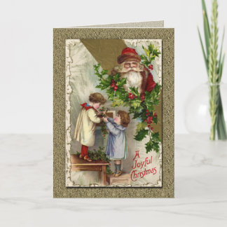 Tarjeta Festiva El victoriano vintage Santa Claus