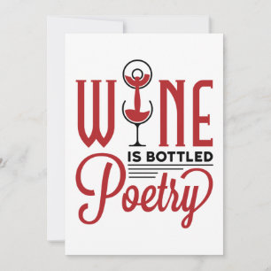 Tarjeta Festiva El vino es poesía embotellada