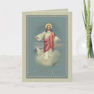 Tarjeta Festiva El vintage Cristo es saludo subido de Pascua
