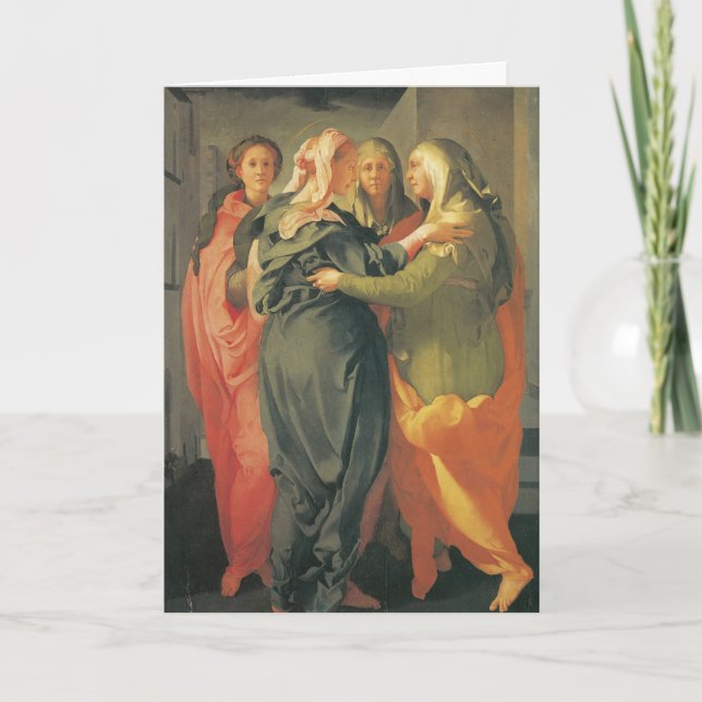 Tarjeta Festiva El Visitation - Jacopo DA Pontormo (Anverso)