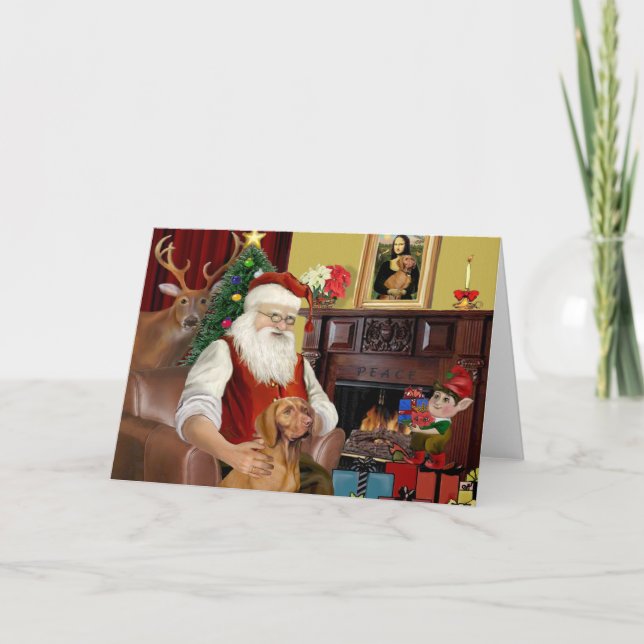 Tarjeta Festiva El Vizsla de Santa (Anverso)